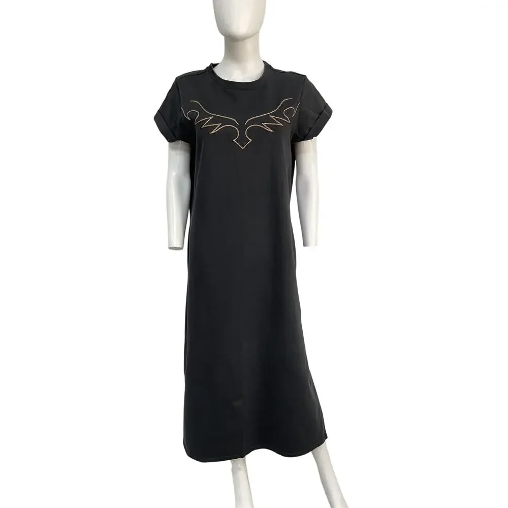 Allsaints Washed Black Randal Anna Dress Size 10 - Picture 2 of 5